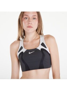 Nike Nocta Black & Light Gray Patterned Medium-Support Sports Bra
